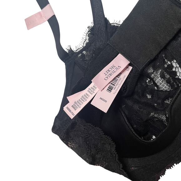 Victoria's Secret Wicked Twinkle Strap Unlined Lace Balconette and Panty Set - Picture 3 of 4